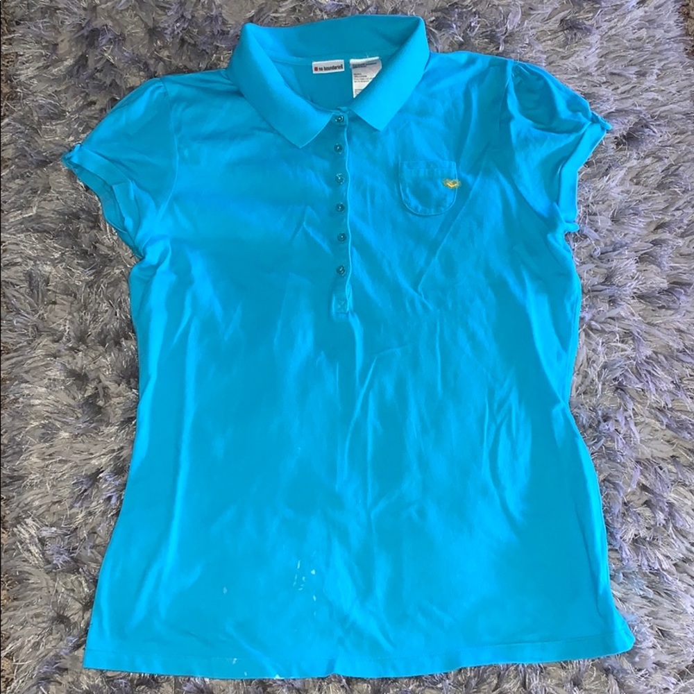 Blue collard shirt